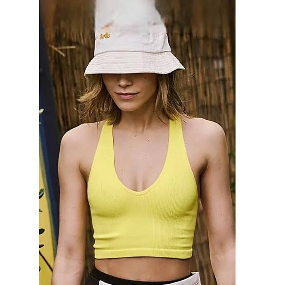 Free People Other - Free People Movement Free Throw Cropped Active Tank/Bralette in Zesty Lime XS